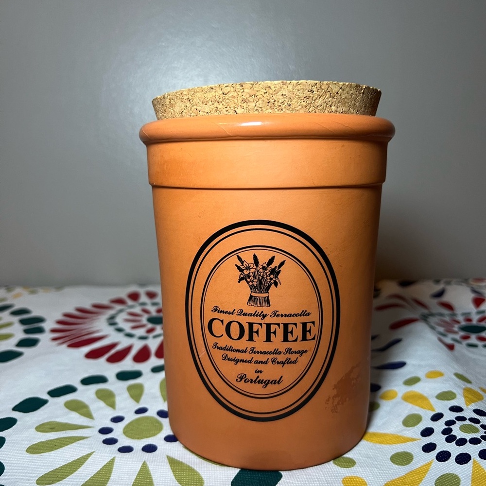 Vintage Handcrafted in Portugal Val Do Sol Terracotta Kitchen Canister